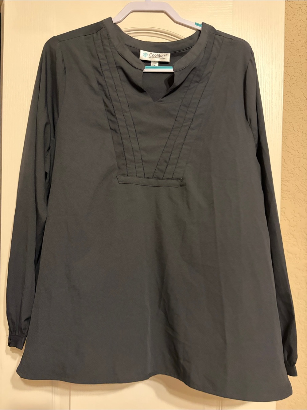 Coolibar Women's Black Long Sleeve Popover UPF 50+ Sun Protection Shirt Size XXL